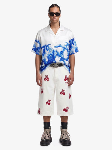 Blue Sketch Mythological Cuban Shirt