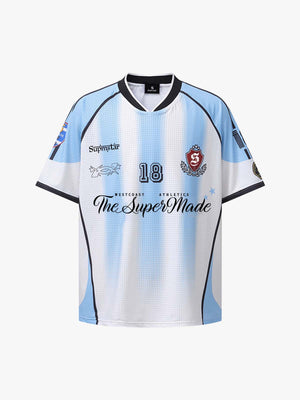 Striped Mesh Soccer Jersey