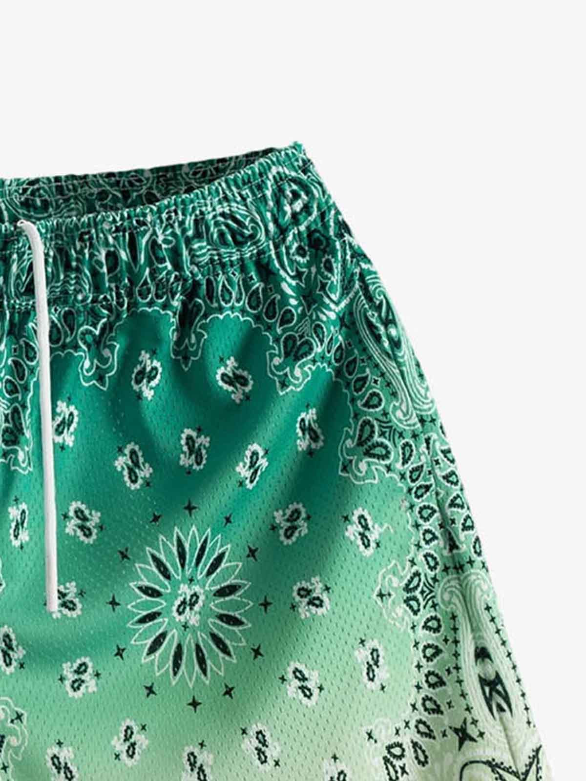 Paisley Print Athletic Sports Shorts
