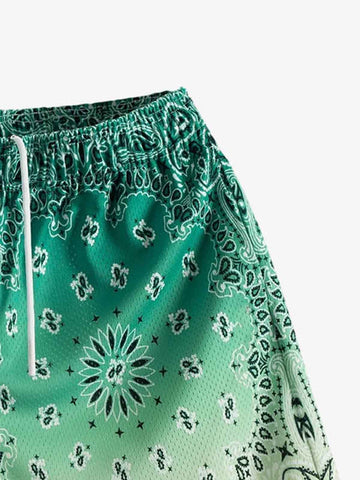 Paisley Print Athletic Sports Shorts