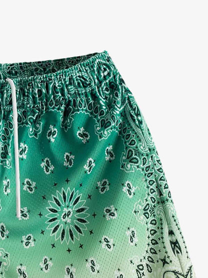 Paisley Print Athletic Sports Shorts