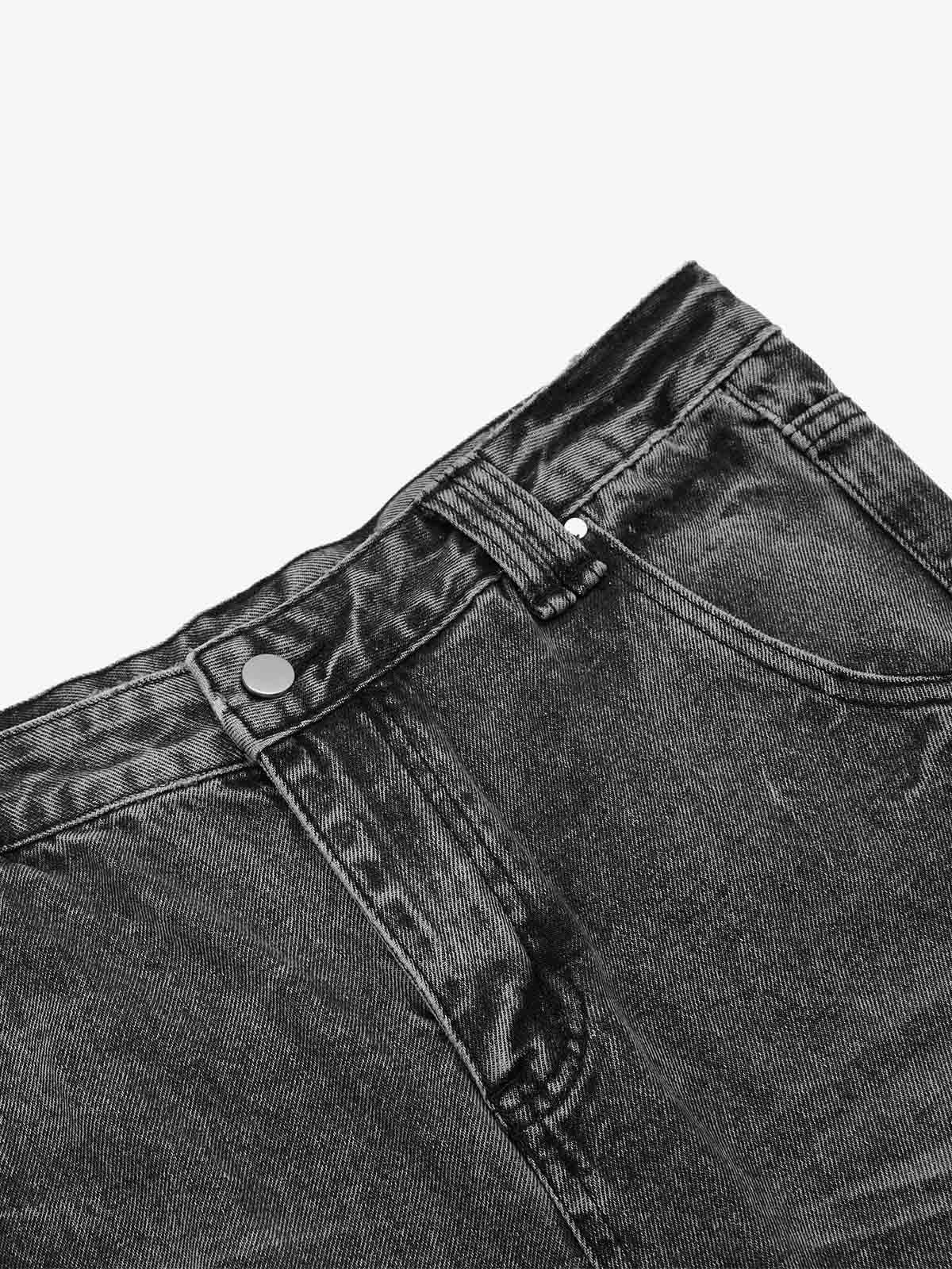 Stacked Flared Ripped Washed Pants