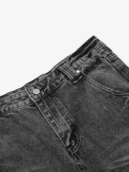 Stacked Flared Ripped Washed Pants
