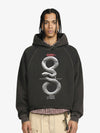 Vintage Washed Snake Appliqué Pullover Hoodie 