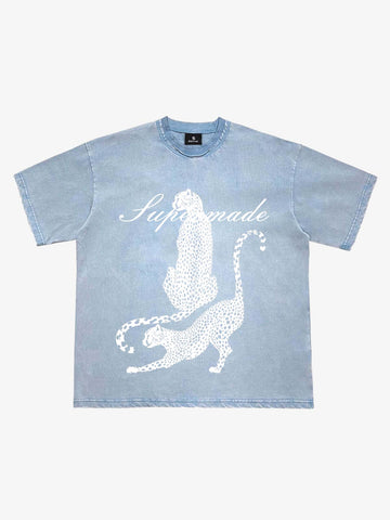 Leopard Print Washed Vintage T-Shirt