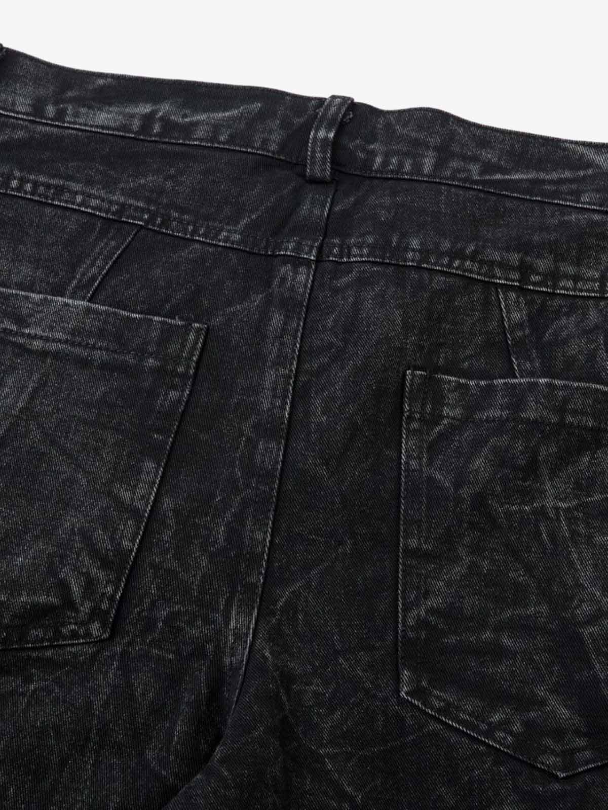 High Street Functional Structured Design Tie-Dye Baggy Jeans 