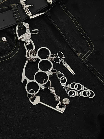 Knuckle Duster Multi-Charm Keychain