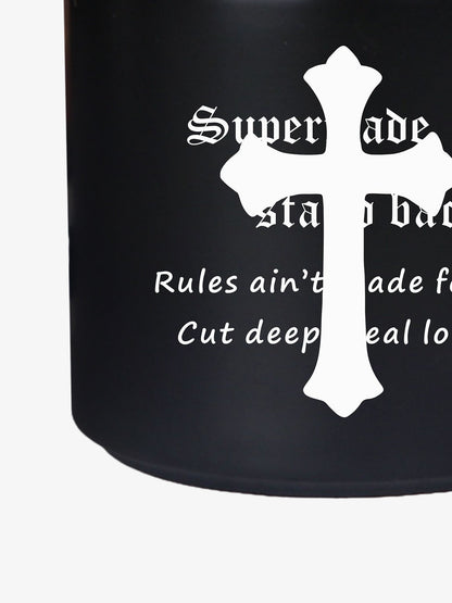 Supermade Black Gothic Cross Pattern Mug 
