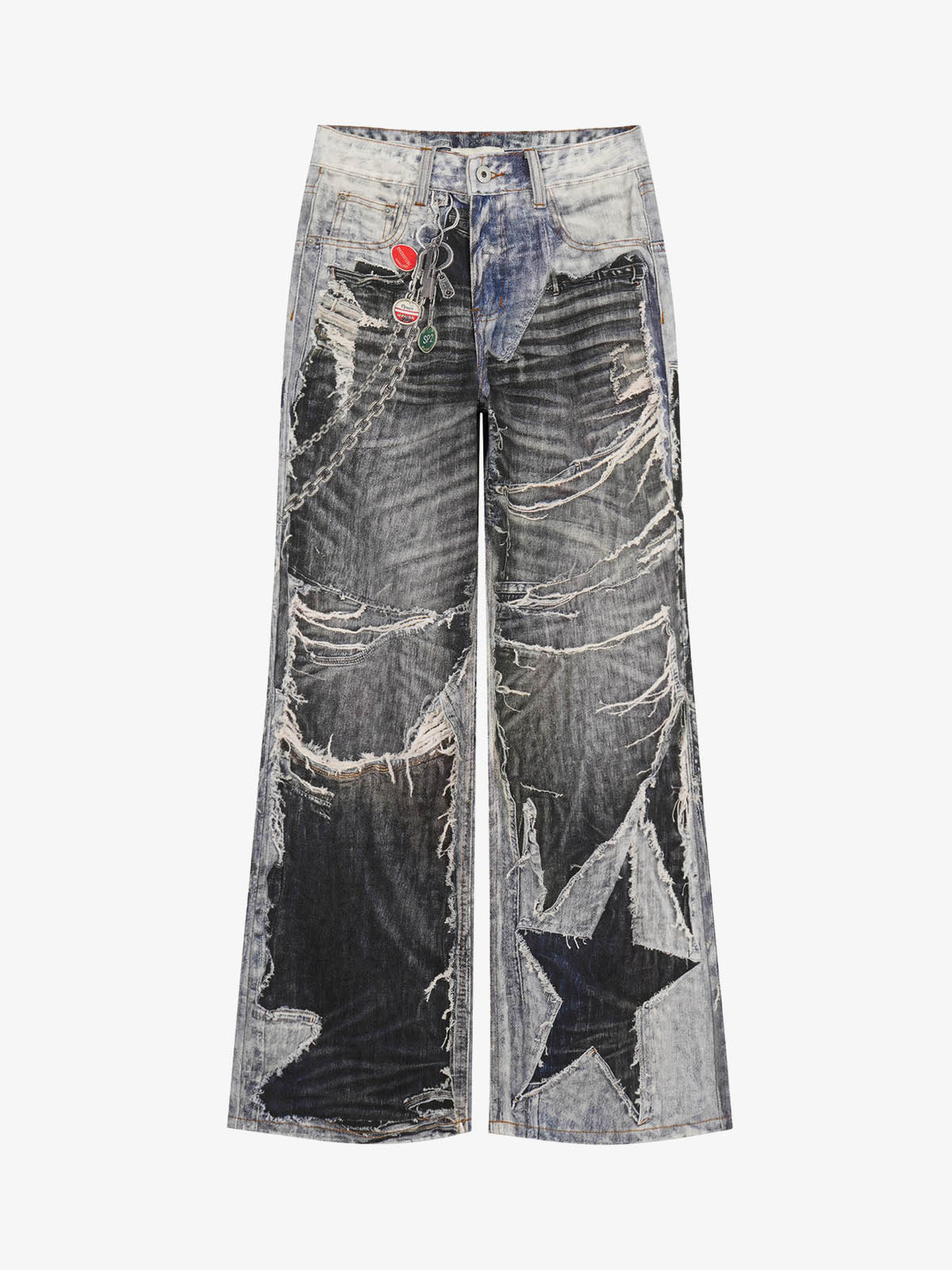 Punk-Style Baggy Wide-Leg Jeans