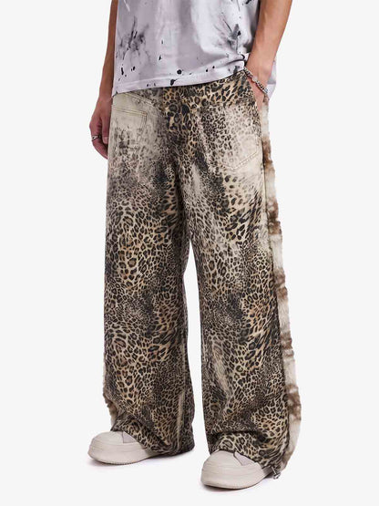 Vintage Leopard Patchwork Cargo Pants