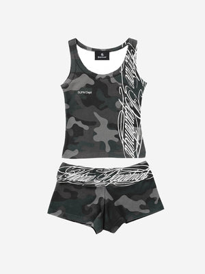 Y2K Camo Graffiti Tank Set