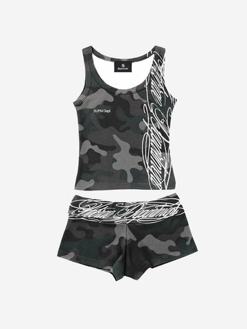 Y2K Camo Graffiti Tank Set
