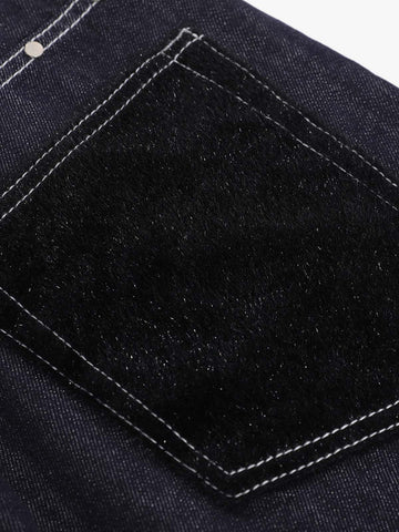 Vintage Contrast Stitch Wide Leg Denim Jorts