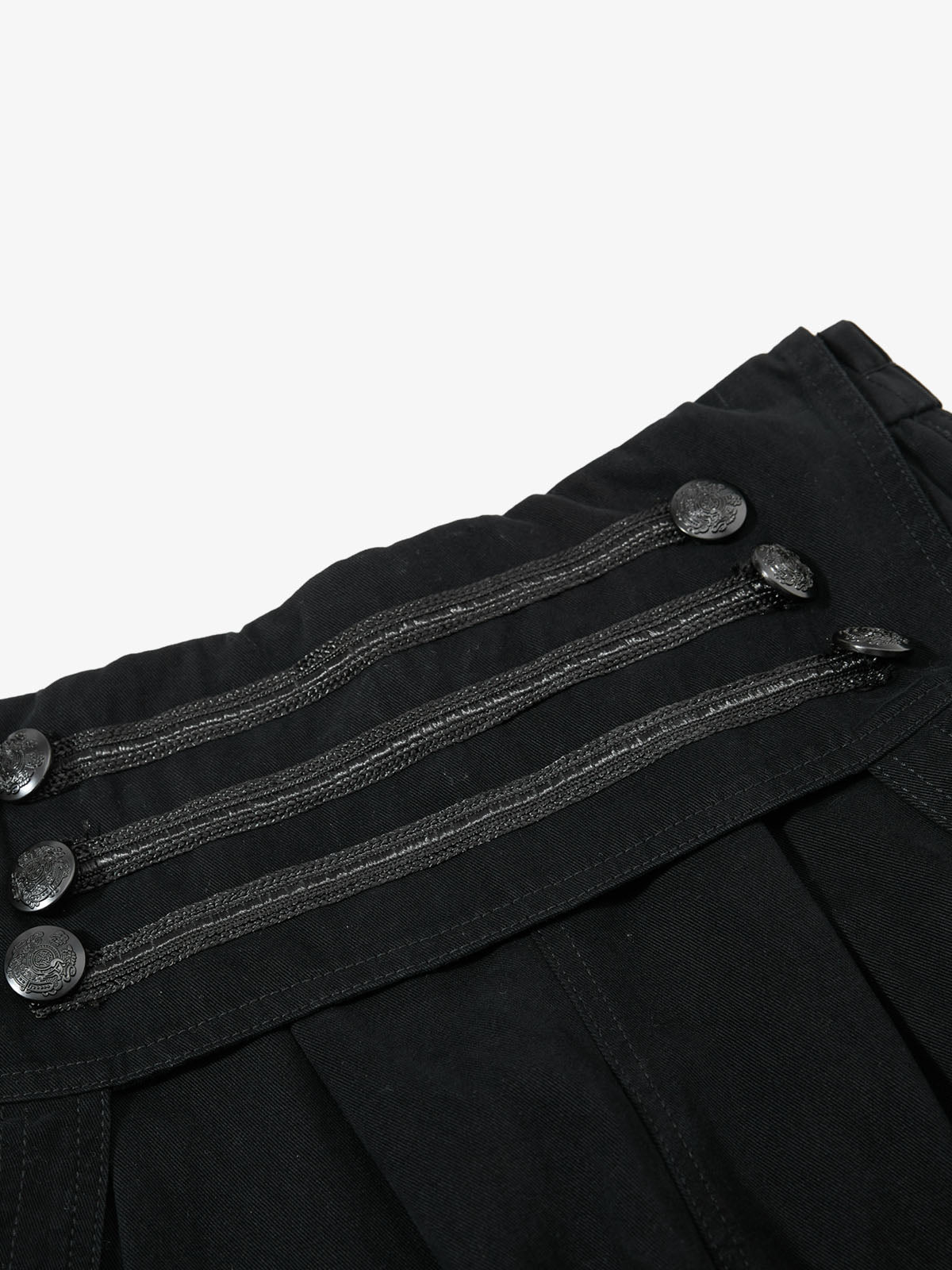 Military Cargo Wide-Leg Shorts – Multi-Button Utility Design