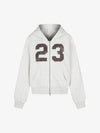 Thesupermade Distressed Number Print Regular Fit Pullover Hoodie