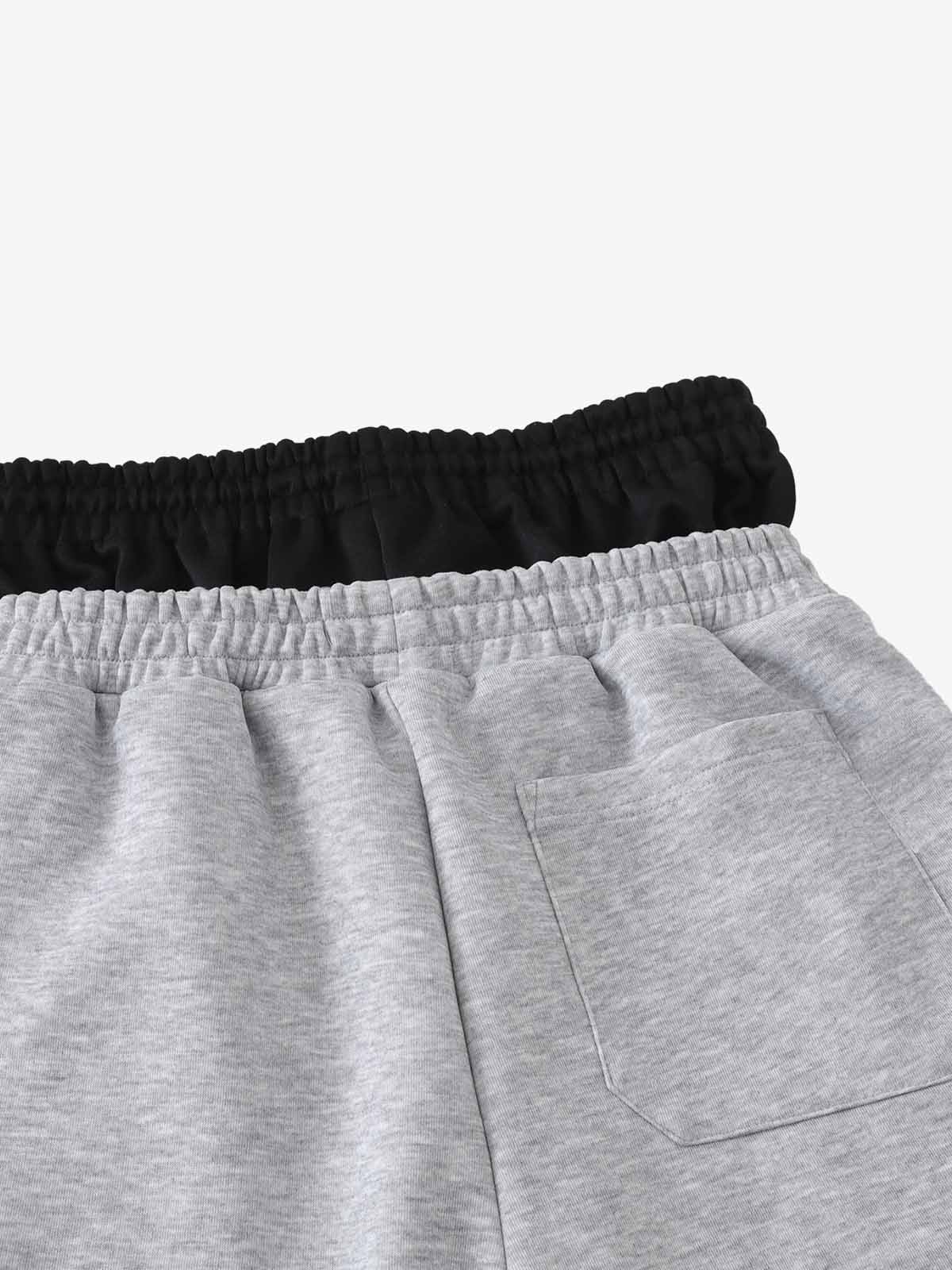 Layered Double-Waistband Wide-Leg Sweatpants