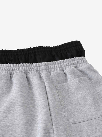 Layered Double-Waistband Wide-Leg Sweatpants