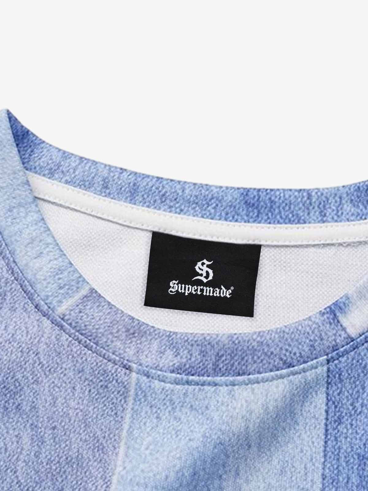 Denim Patchwork Oversized Tee