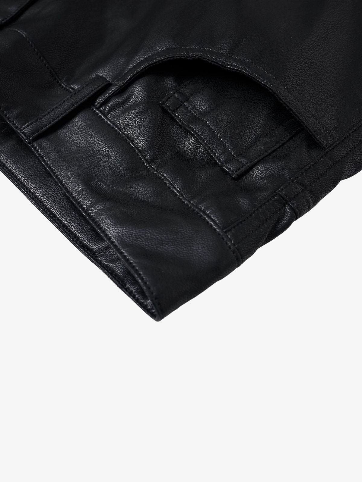Faux Leather Cargo Jorts 