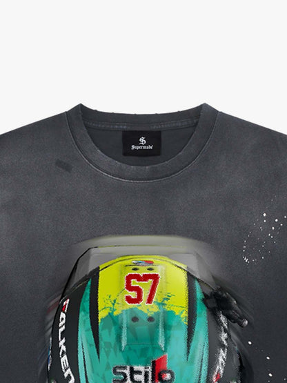 Racing Helmet Graphic T-Shirt 