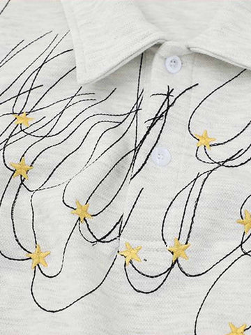 Stellar Embroidery Jersey Polo Shirt 