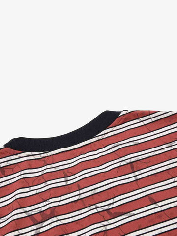 Grunge Striped Distressed Graphic T-Shirt 