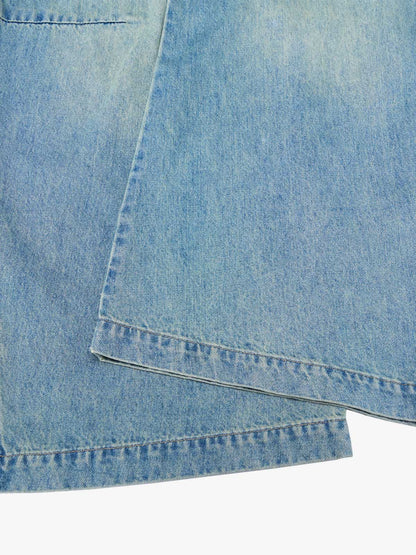 Vintage Light-Wash Pleated Barrel Jeans - 2586 