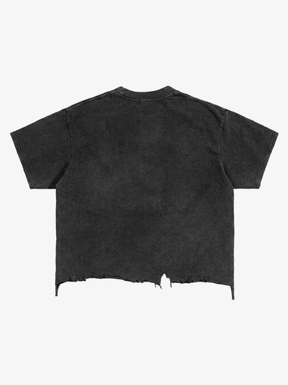 Liberty Graphic Washed Ripped T-Shirt