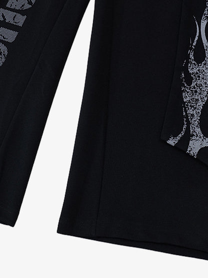 Dark Street Letter Flame Sweatpants 