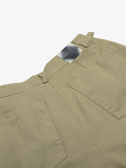 Urban Techwear Side Buckle Layered Hem Cargo Shorts