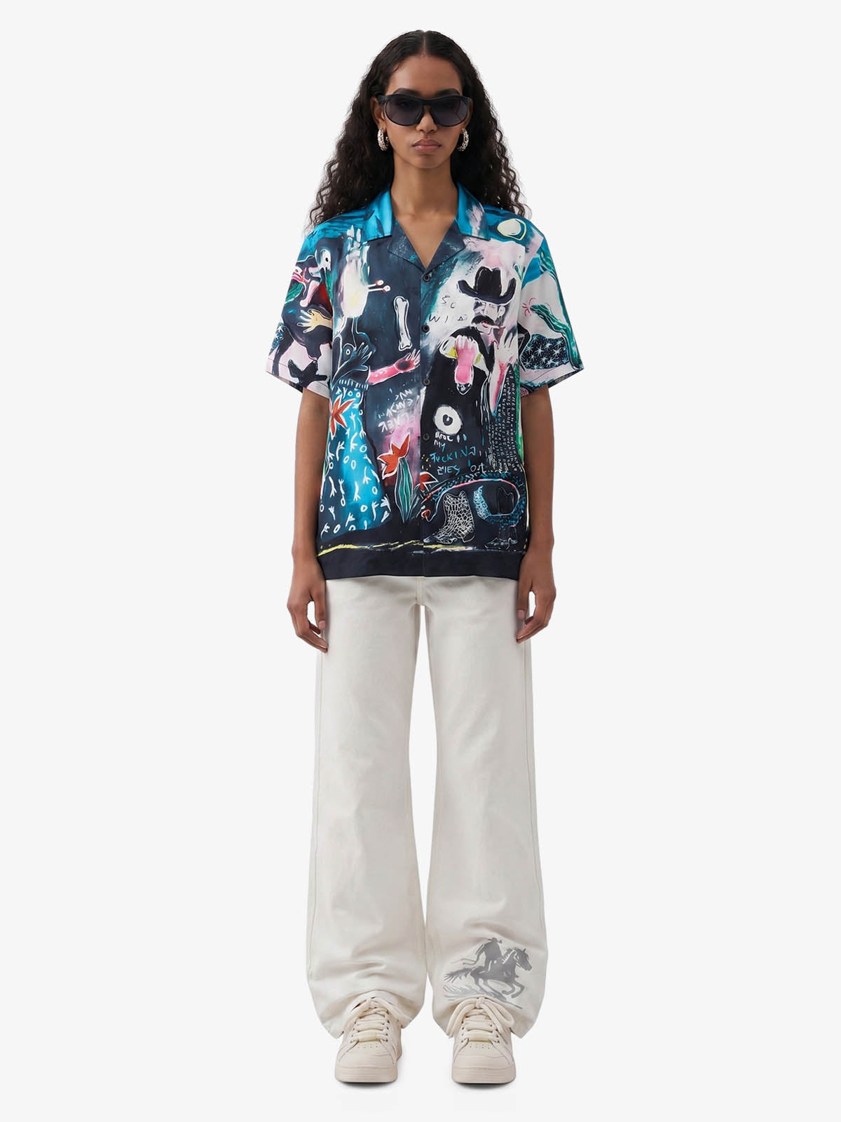 Blue Abstract Oil Painting Shirt