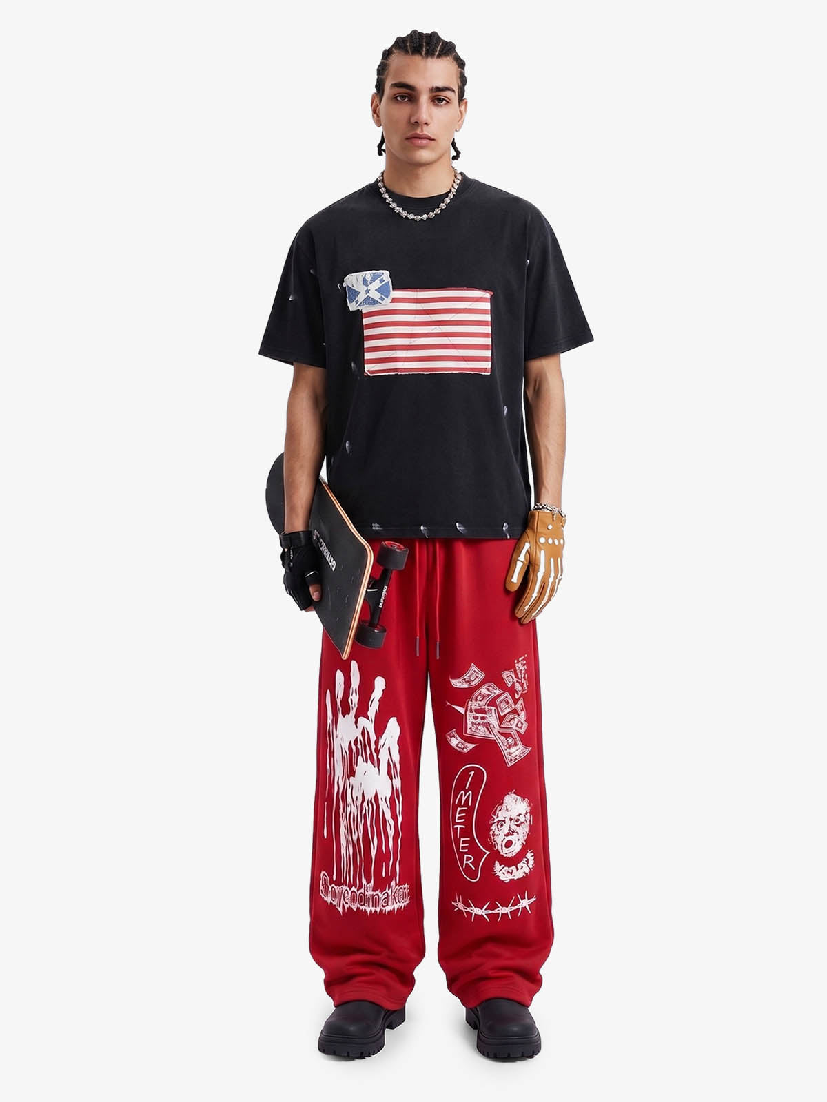 Dark Graphic Print Sweatpants