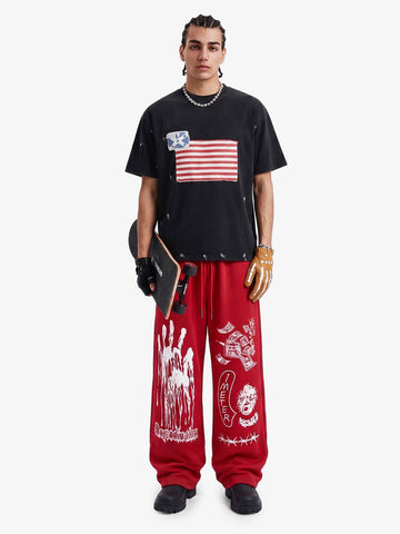 Dark Graphic Print Sweatpants