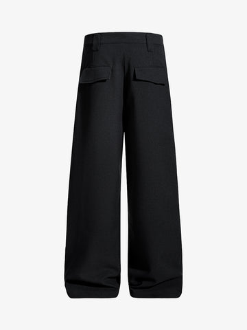 Tie Detail Relaxed Fit Draped Suit Pants