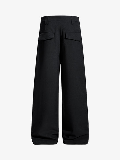 Tie Detail Relaxed Fit Draped Suit Pants