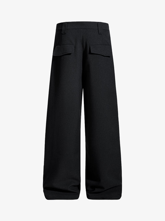 Tie Detail Relaxed Fit Draped Suit Pants