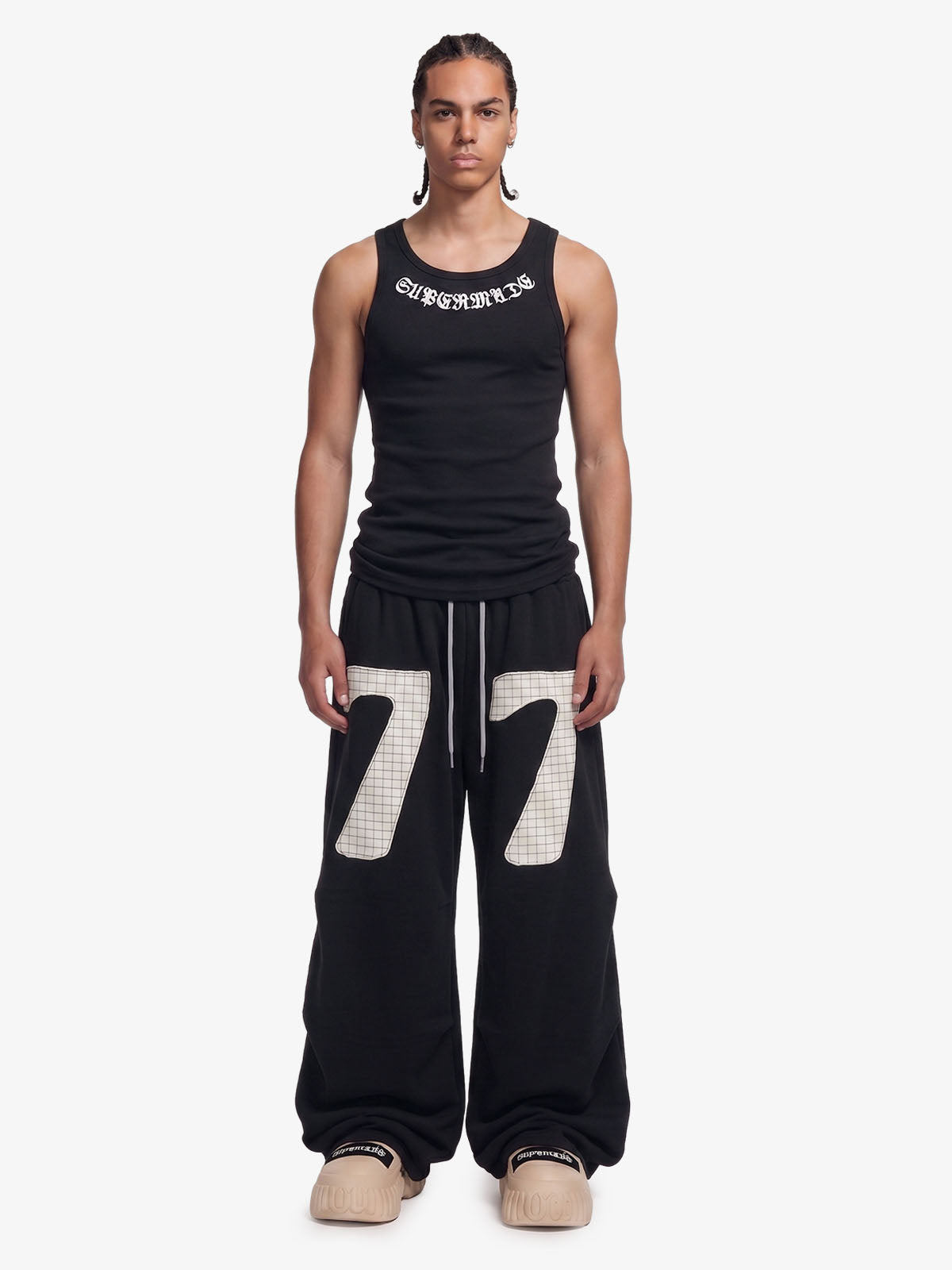 Double-Waisted Ruched Sweatpants