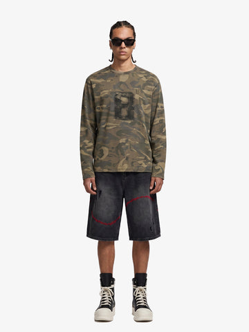Camo Number 8 Graphic Long Sleeve T-Shirt 