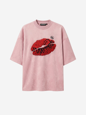 Suede Oversized Streetwear T-Shirt