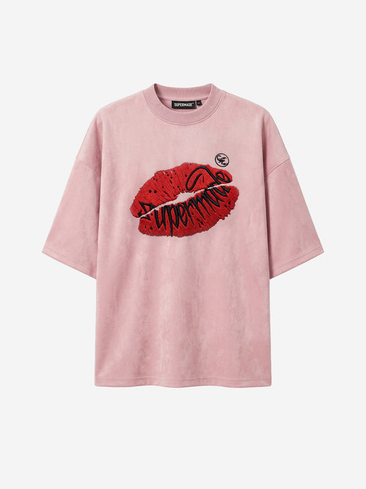 Suede Oversized Streetwear T-Shirt