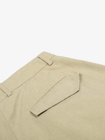 Cotton Pleated Wide Leg Jorts 