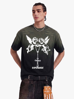 Twin Angels Cross Washed T-Shirt