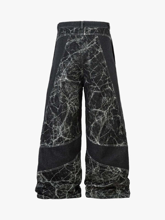 Deconstructed Split Tie-Dye Jeans 