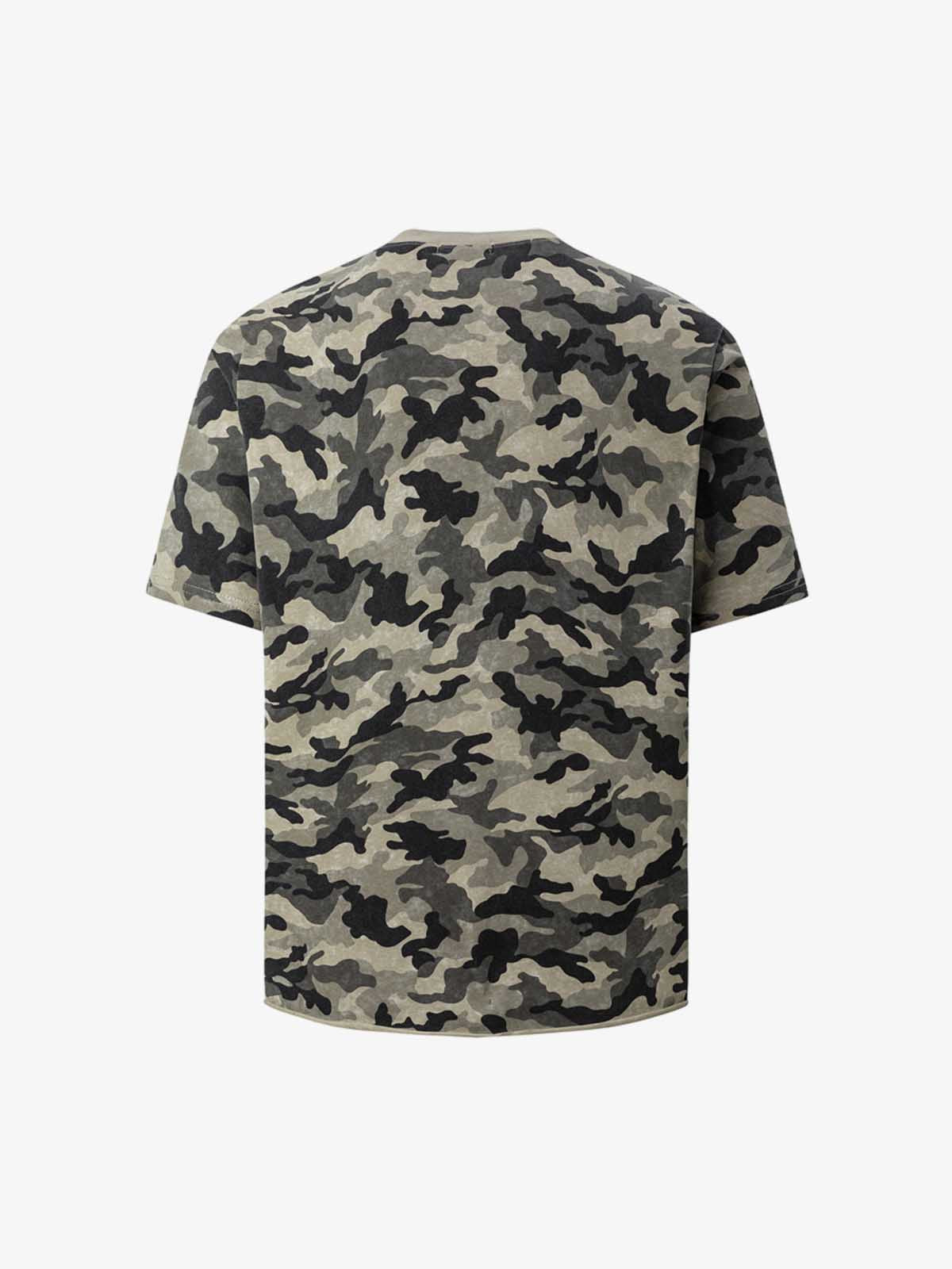 Camo Photo Collage Graphic T Shirt