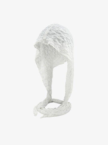 Vintage Lace Hollow Crochet Long Strap Headscarf Hat 