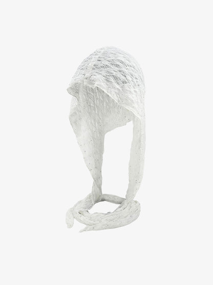 Vintage Lace Hollow Crochet Long Strap Headscarf Hat 