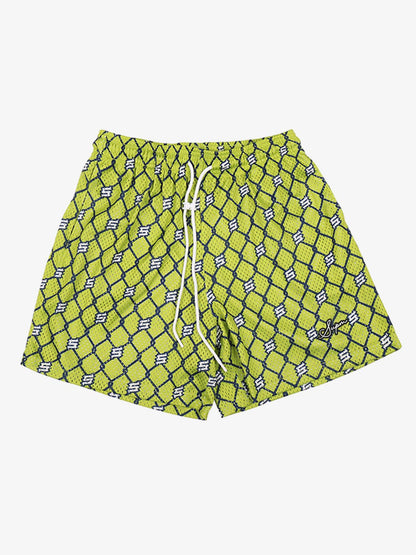Vintage Geometric Print Drawstring Shorts