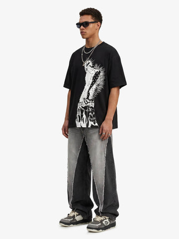 Punk Spiked Graphic T-Shirt 
