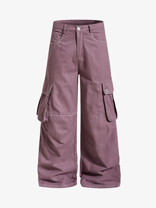 Multi-Pocket Wide-Leg Cargo Pants