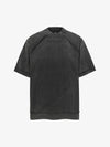 Spray Washed Raw Edge Raglan Knit T-Shirt 